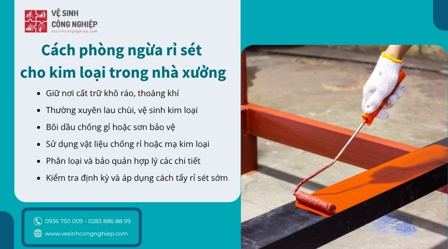 cách phòng ngừa rỉ sét cho kim loại trong nhà xưởng