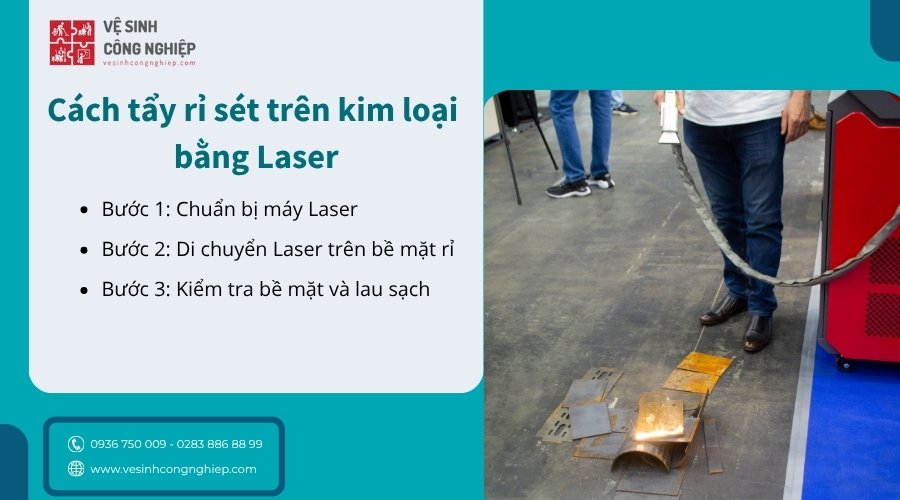 tẩy rỉ sét trên kim loại bằng laser