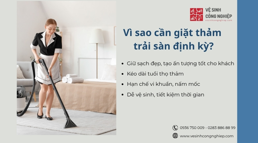 vì sao cần giặt thảm trải sàn định kỳ