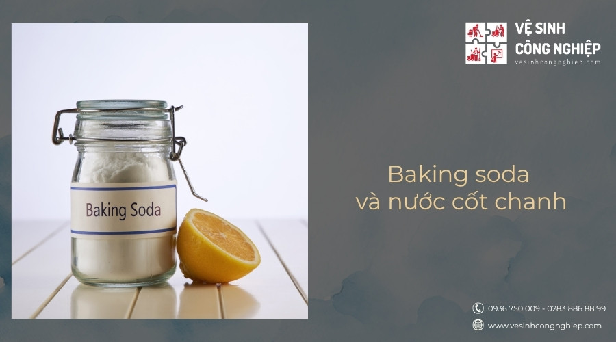 làm sạch tủ bếp gỗ bằng baking soda và nước cốt chanh