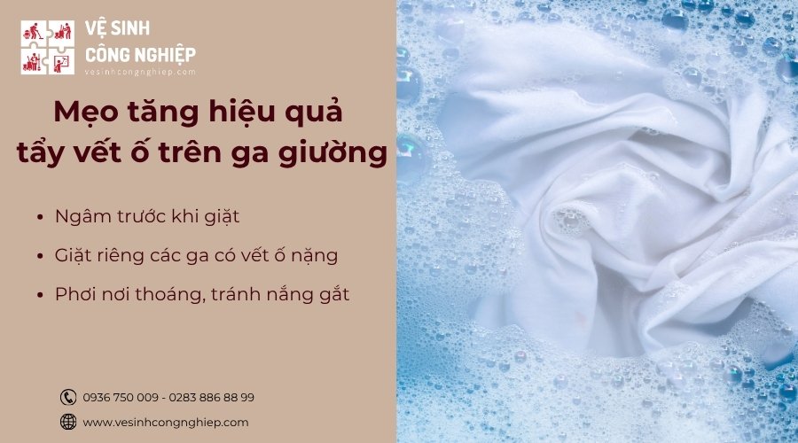 mẹo tăng hiệu quả tẩy vết ố trên ga giường