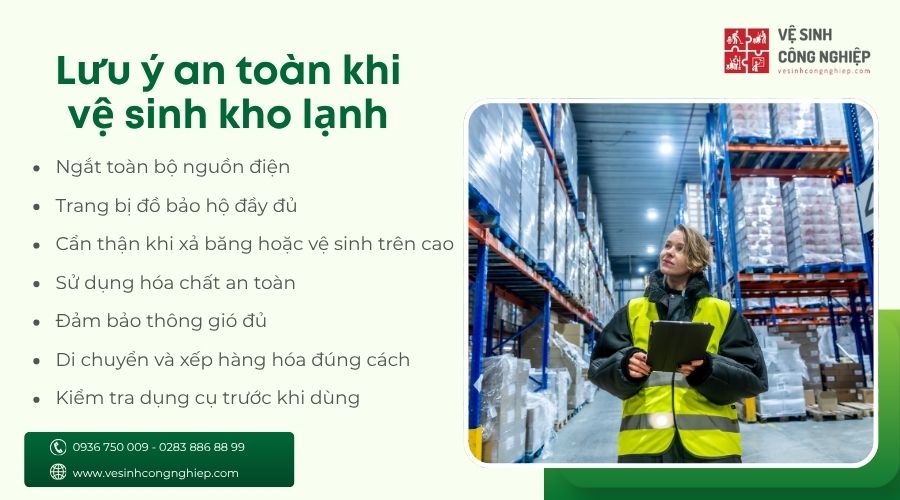 lưu ý an toàn khi vệ sinh kho lạnh