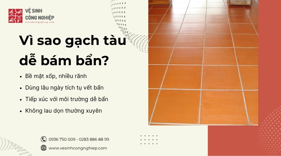 vì sao gạch tàu dễ bị bám bẩn 
