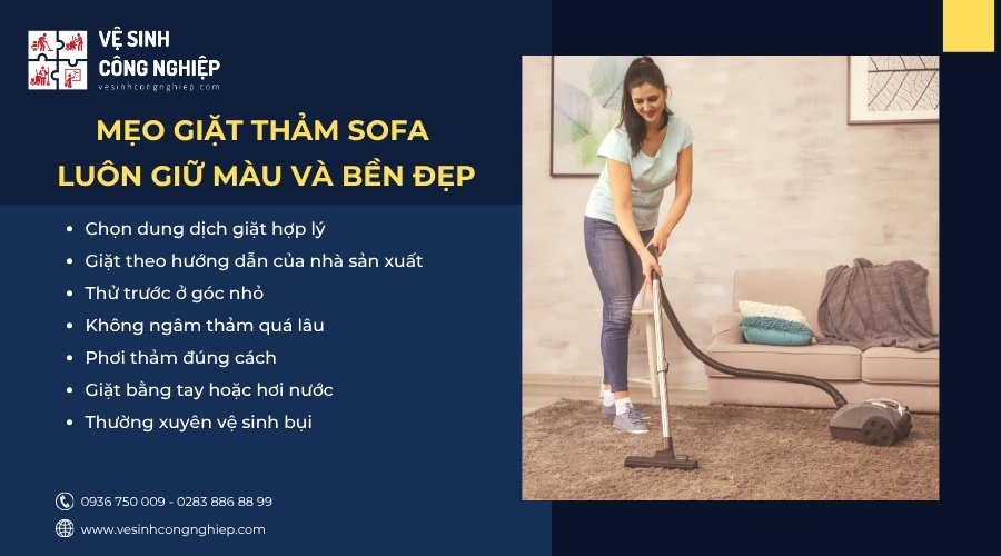 mẹo giặt thảm sofa luôn giữ màu và bền đẹp 