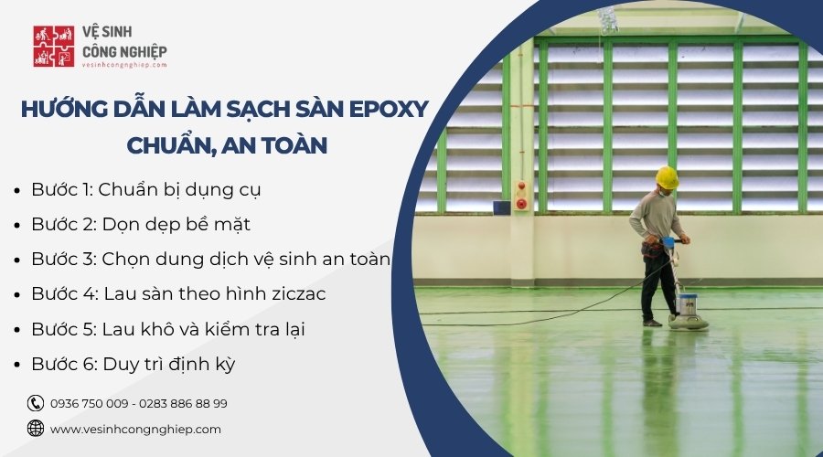 hướng dẫn làm sạch sàn epoxy 