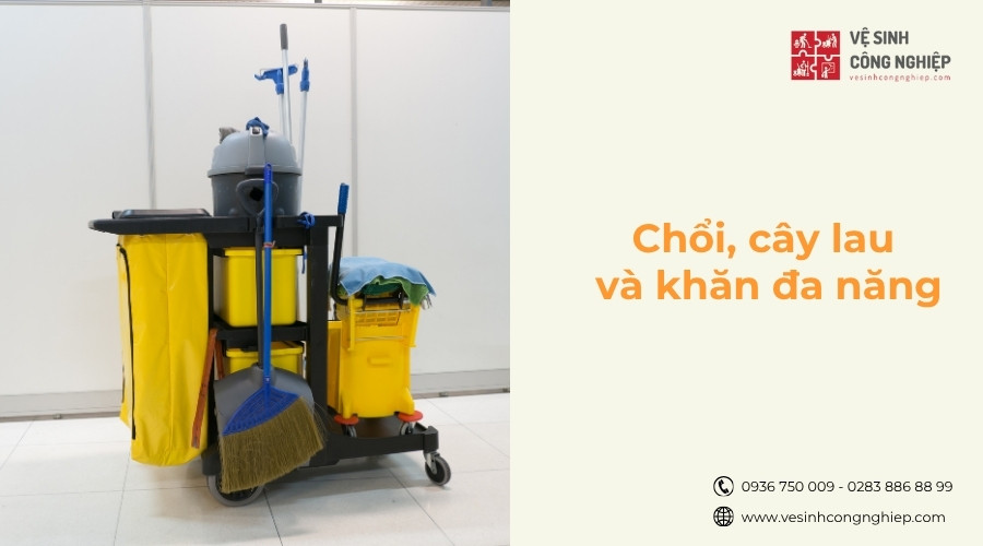 chổi cây lau và khăn đa năng