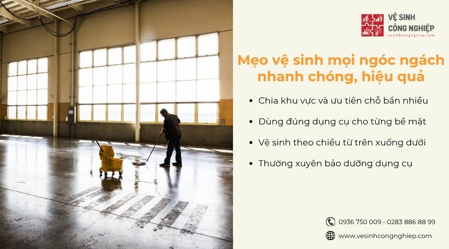 mẹo vệ sinh mọi ngóc ngách nhanh chóng, hiệu quả 