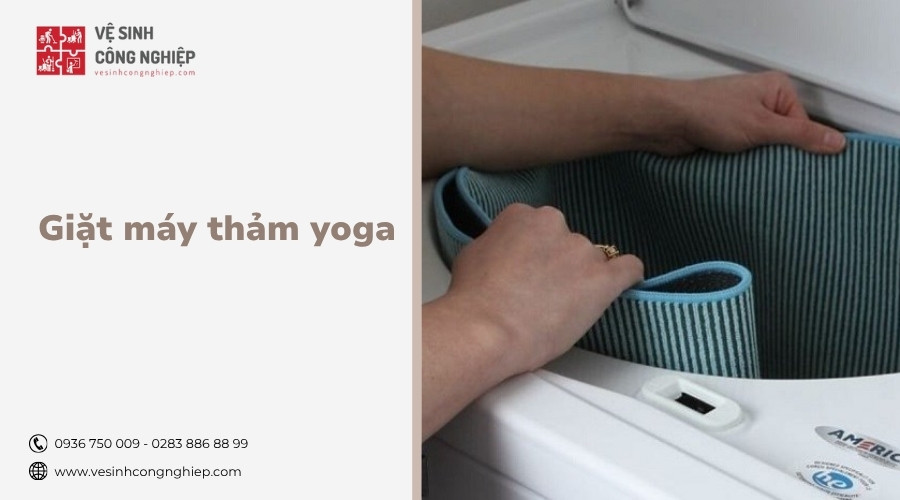 giặt máy thảm yoga