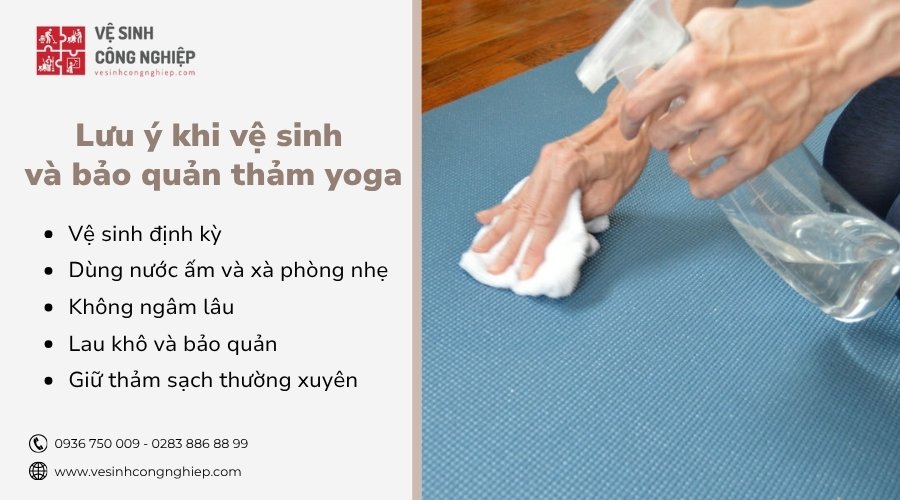 lưu ý khi vệ sinh thảm yoga