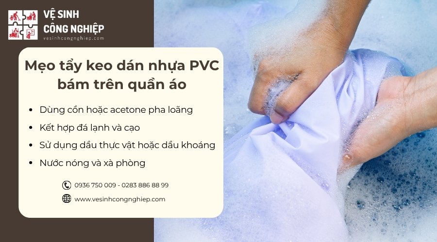 mẹo tẩy keo dán nhựa pvc trên quần áo 