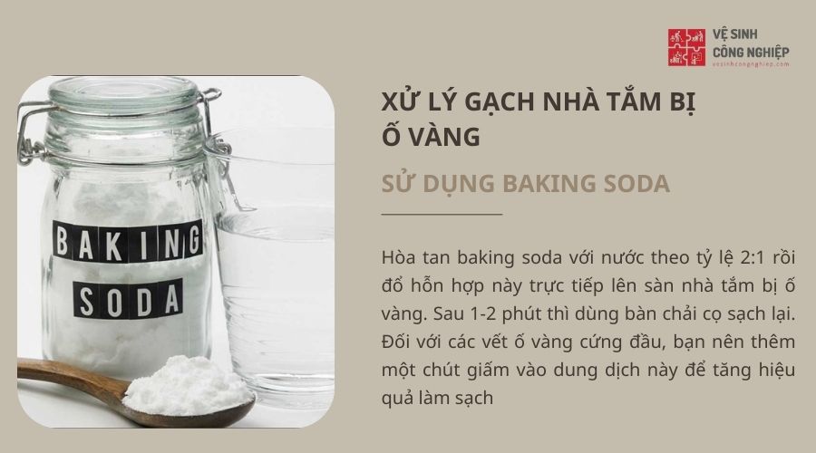 Tẩy gạch nhà tắm bị ố vàng lâu ngày