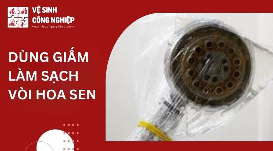 Dùng giấm làm sạch đầu vòi hoa sen