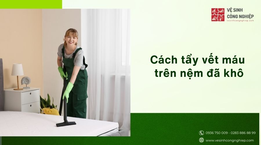 Cách tẩy máu trên nệm đã khô