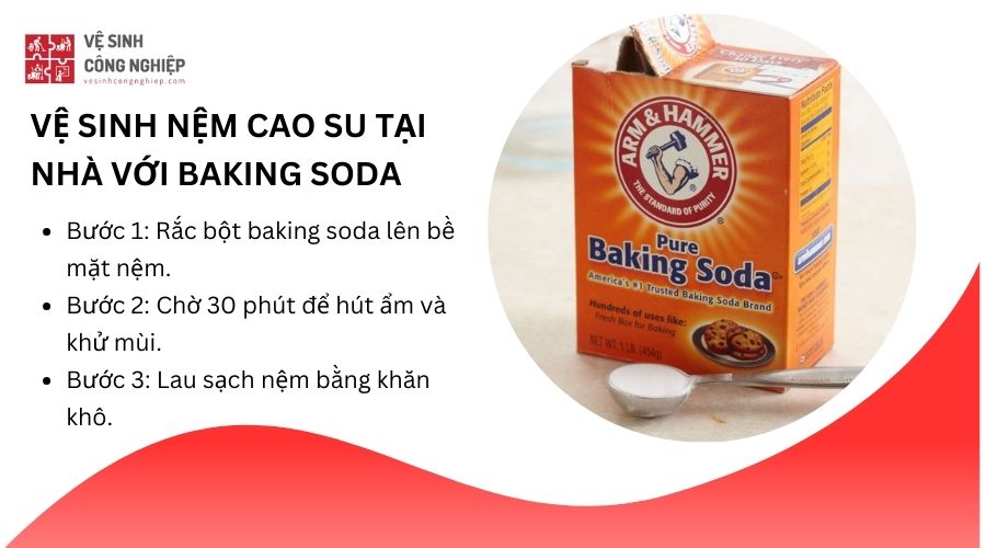Vệ sinh nệm cao su an toàn tại nhà với baking soda