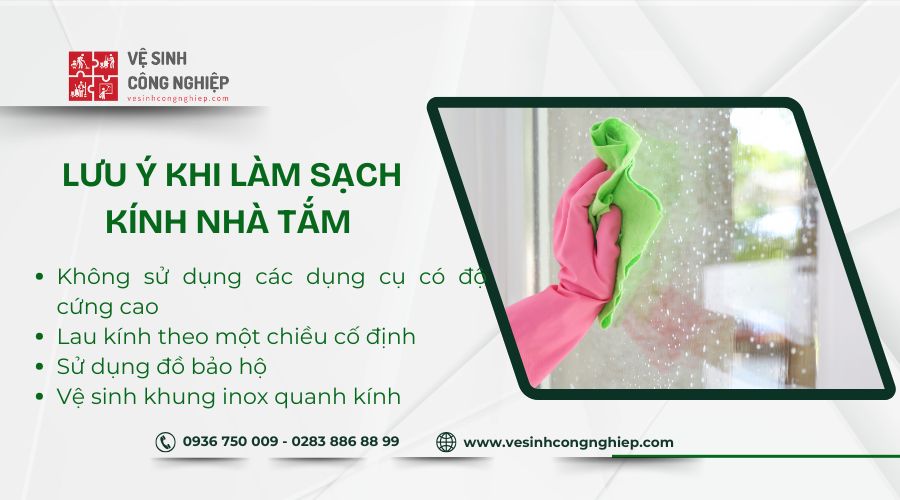 Những lưu ý khi làm sạch kính nhà tắm