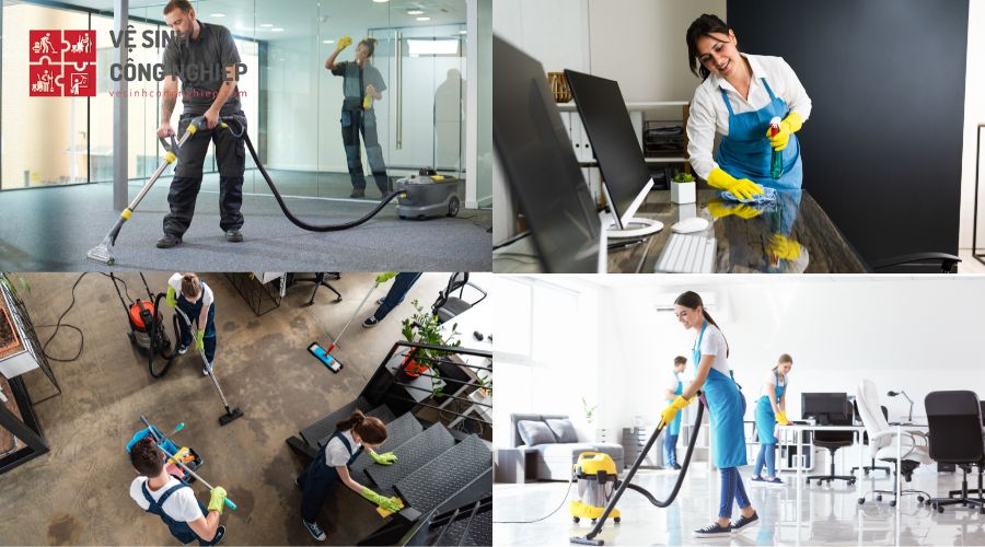 Vệ sinh khối văn phòng trong nhà xưởng