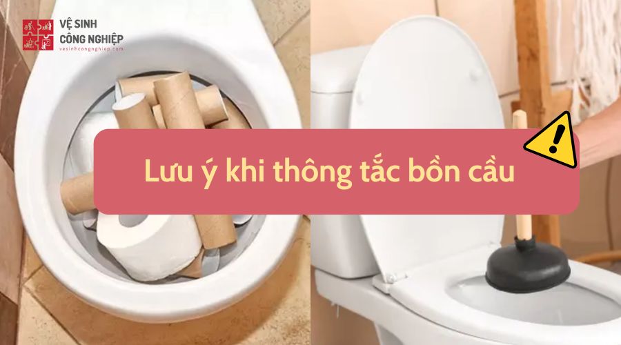Lưu ý khi thông tắc bồn cầu