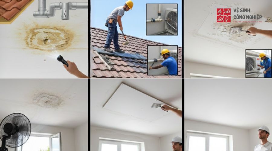 Cách xử lý trần thạch cao bị thấm nước