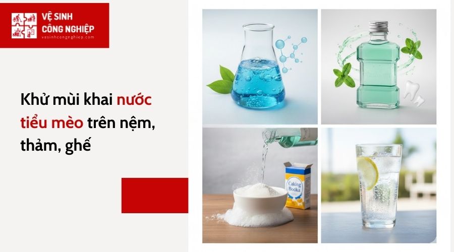 Cách khử mùi khai nước tiểu mèo trên nệm, thảm, ghế