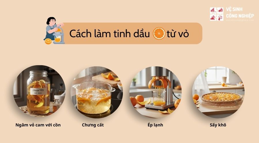 Cách làm tinh dầu cam từ vỏ