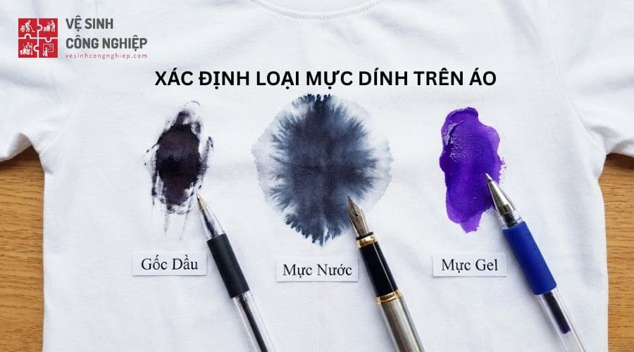 Xác định loại mực bút bi dính trên áo
