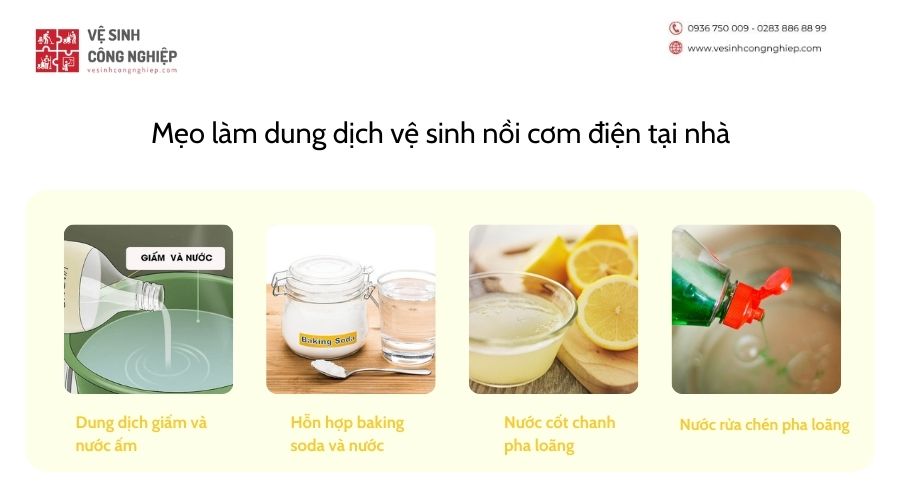 Mẹo làm dung dịch vệ sinh nồi cơm điện tại nhà