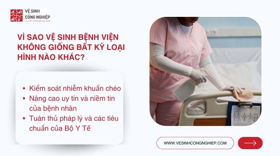 Vì sao vệ sinh bệnh viện không giống bất kỳ loại hình nào khác?