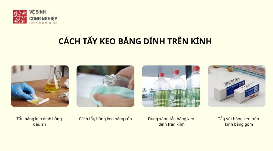Cách tẩy keo băng dính trên kính