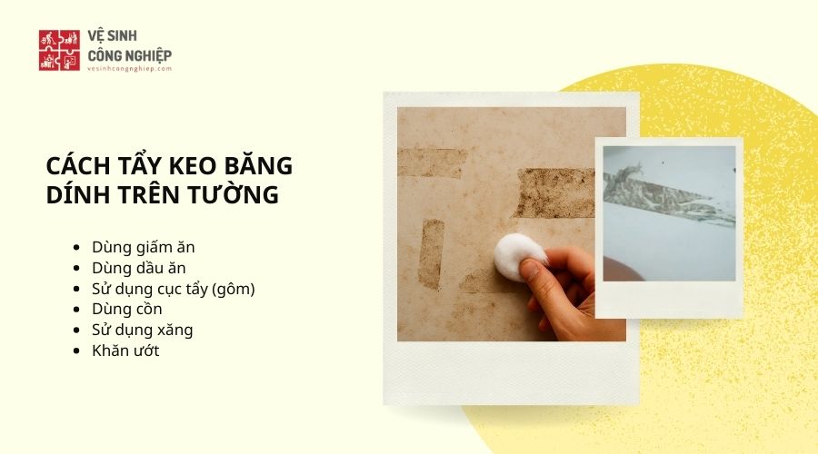 Cách tẩy keo băng dính trên tường