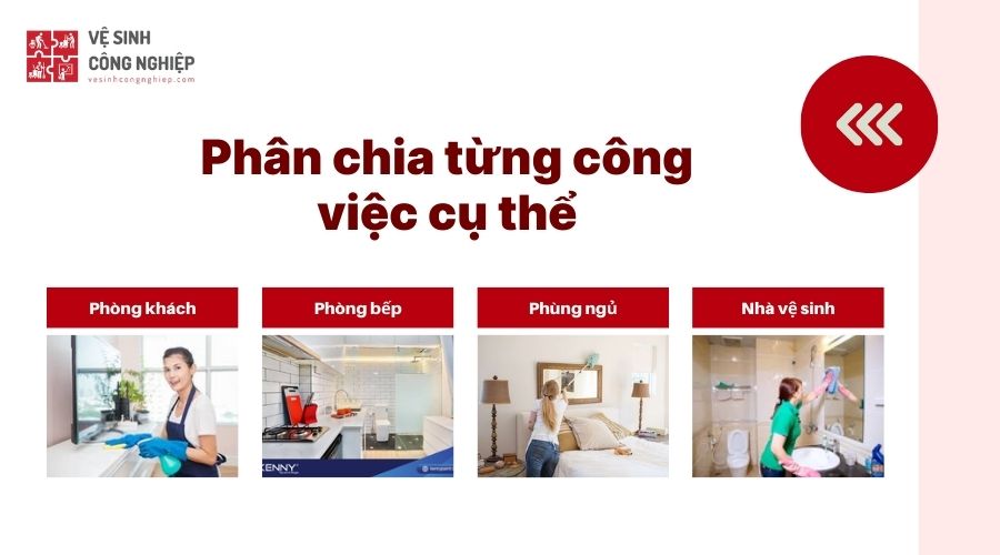 Phân chia từng công việc cụ thể