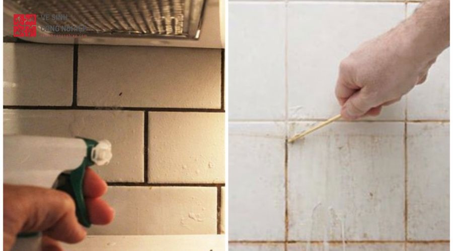 Làm sạch khe rãnh bếp bằng tăm xỉa răng